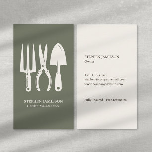 Garden Maintenance Lawn Care Landscaper Minimal Business Card