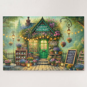 Garden Mini-Mart Whimsical Flower Shop Jigsaw Puzzle