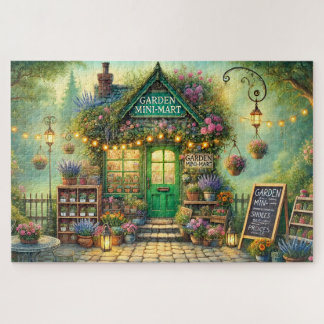 Garden Mini-Mart Whimsical Flower Shop Jigsaw Puzzle