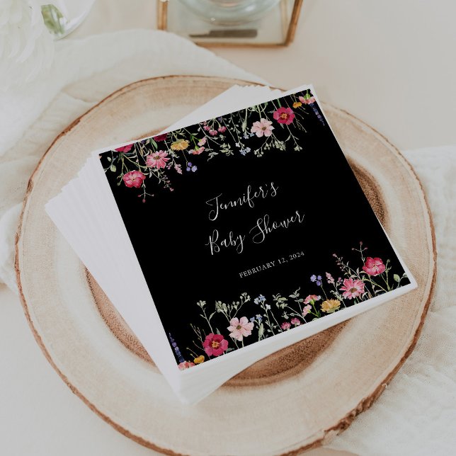 Garden Multicolor Wildflower Baby Shower Napkin (Creator Uploaded)