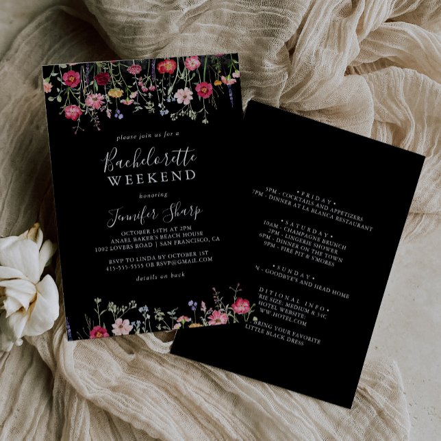 Garden Multicolor Wildflower Bachelorette Weekend Invitation (Creator Uploaded)