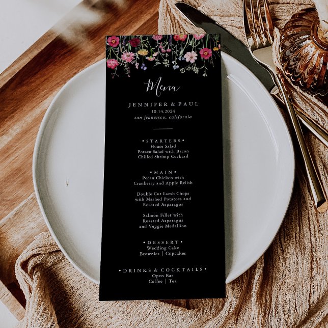 Garden Multicolor Wildflower Dinner Menu (Creator Uploaded)