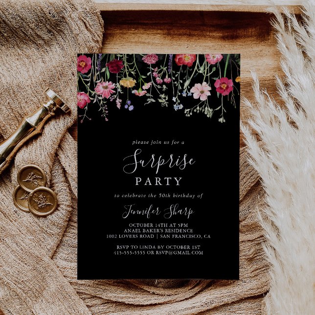 Garden Multicolor Wildflower Surprise Party Invitation (Creator Uploaded)