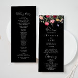 Garden Multicolor Wildflower Wedding Program Programme<br><div class="desc">This garden multicolor wildflower wedding program is perfect for a rustic wedding. The design features a multicolored assortment of pink,  blush,  purple,  yellow,  white,  violet,  red,  burgundy wild flowers in a black background.</div>