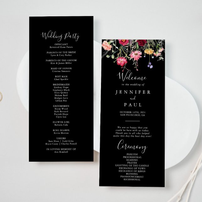 Garden Multicolor Wildflower Wedding Program Programme (Creator Uploaded)