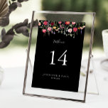 Garden Multicolor Wildflower Wedding Table Number<br><div class="desc">This garden multicolor wildflower wedding table number is perfect for a rustic wedding. The design features a multicolored assortment of pink, blush, purple, yellow, white, violet, red, burgundy wild flowers in a black background. This is a double sided table number. Add each table number you need to your cart individually....</div>