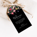 Garden Multicolor Wildflower Wedding Welcome Gift Tags<br><div class="desc">These garden multicolor wildflower wedding welcome gift tags are perfect for a rustic wedding. The design features a multicolored assortment of pink,  blush,  purple,  yellow,  white,  violet,  red,  burgundy wild flowers in a black background.

These tags are perfect for hotel guest welcome bags and destination weddings.</div>