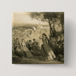 Garden near Tiflis, Georgia, plate 27 from a book 15 Cm Square Badge
