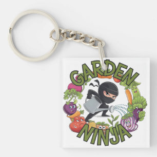 Garden Ninja Design - Fun Gardening Graphic Key Ring