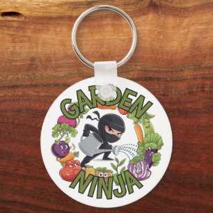 Garden Ninja Design - Fun Gardening Graphic Key Ring