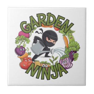 Garden Ninja Design - Fun Gardening Graphic Tile