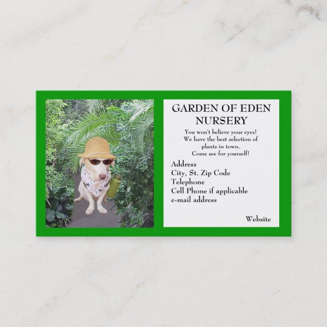 Garden Nursery Business Card (Front)