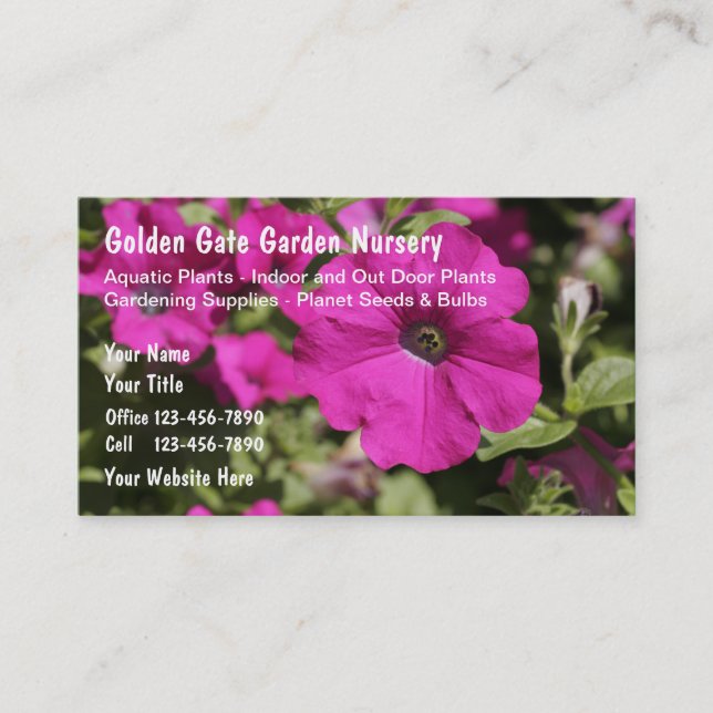 Garden Nursery Business Cards (Front)