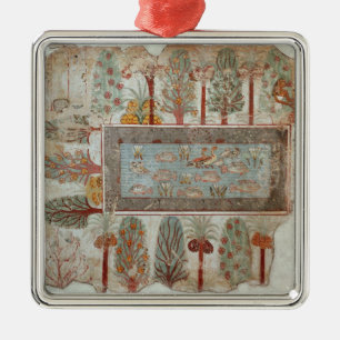 Garden of a private estate with an ornamental metal tree decoration