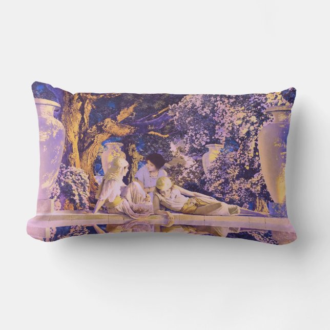 Garden of Allah, by Maxfield Parrish Lumbar Cushion (Front)