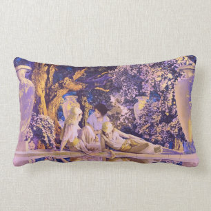 Garden of Allah, by Maxfield Parrish Lumbar Cushion