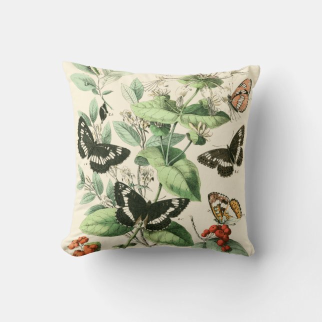 Garden of Butterflies and Flowers Cushion (Front)
