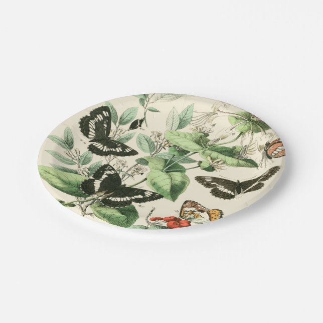 Garden of Butterflies and Flowers Paper Plate (Angled)