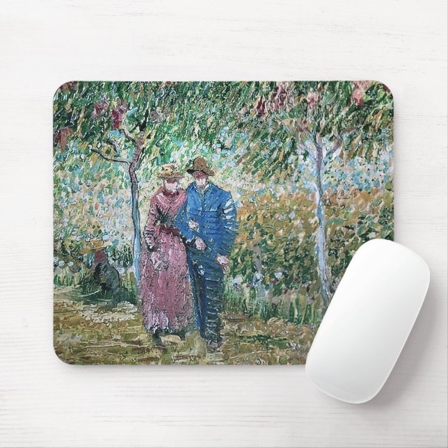 Garden of Courting Couples Van Gogh Painting  Mouse Pad (With Mouse)