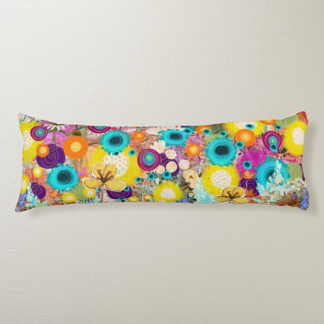 Garden of Dreams - Nature Inspired Floral Art -  Body Cushion (Front)