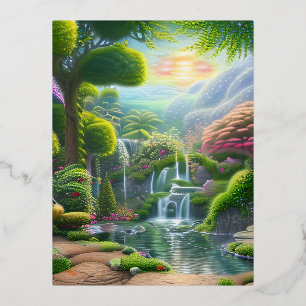 Garden of Eden Foil Holiday Postcard