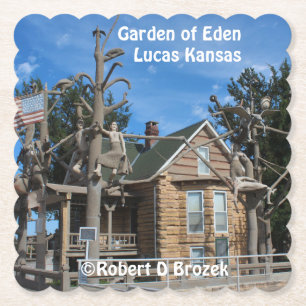 Garden of Eden Lucas Kansas Paper Coaster