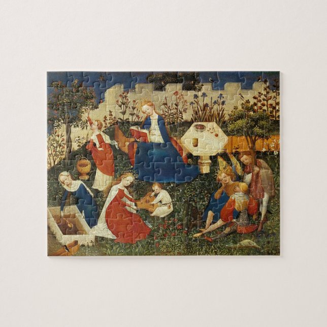 Garden of Eden mediaeval art Jigsaw Puzzle (Horizontal)