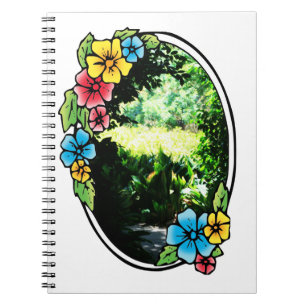 Garden of Eden with Colourful Frame Spiral Notebook