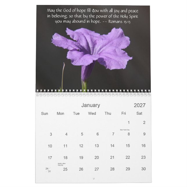 Garden of Faith, 2014 Calendar, w/ Bible Quotes Calendar (Jan 2027)