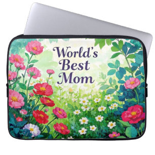 Garden of Flowers - World's Best Mum  Laptop Sleeve