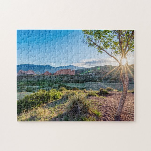 Garden Of Gods Tree Sunburst Jigsaw Puzzle (Horizontal)