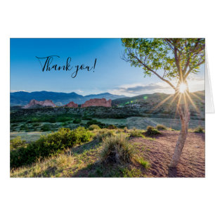 Garden Of Gods Tree Sunburst Thank You Card