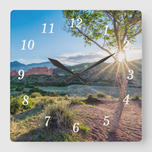 Garden Of Gods Tree Sunburst Wall Clock