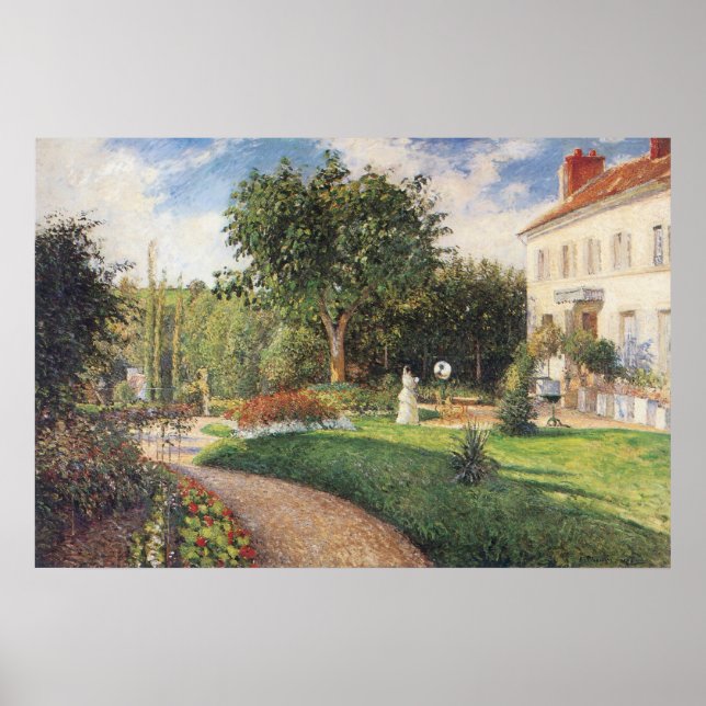 Garden of Les Mathurins at Pontoise by Pissarro Poster (Front)