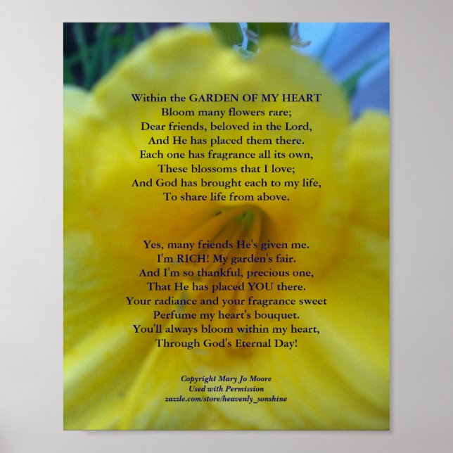 Garden of my Heart Daylily Poster (Front)