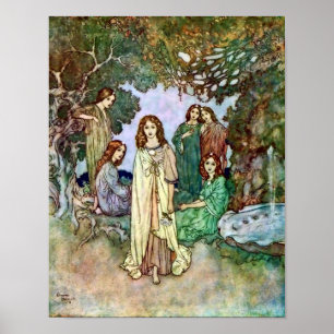 Garden of Paradise Edmund Dulac Art Poster