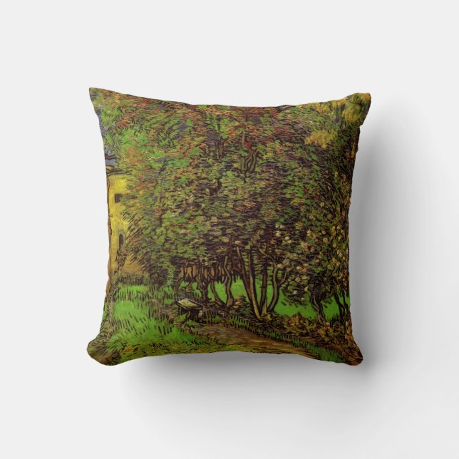 Garden of Saint-Paul Hospital by Vincent van Gogh Cushion (Front)