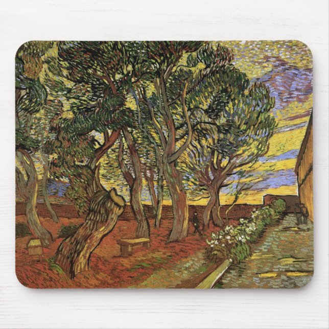 Garden of Saint-Paul Hospital by Vincent van Gogh Mouse Pad (Front)