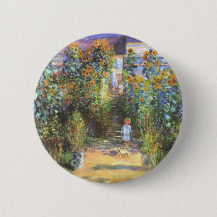 Garden of the Artist at Vetheuil - Claude Monet 6 Cm Round Badge