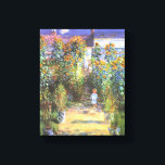 Garden of the Artist at Vetheuil - Claude Monet Canvas Print<br><div class="desc">Show people your style and refinement with this reproduction of a fine art piece entitled "Garden of the Artist at Vetheuil" by Claude Monet. Painting of a garden with a child on a path. Painted circa 1910.</div>