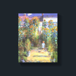 Garden of the Artist at Vetheuil - Claude Monet Canvas Print<br><div class="desc">Show people your style and refinement with this reproduction of a fine art piece entitled "Garden of the Artist at Vetheuil" by Claude Monet. Painting of a garden with a child on a path. Painted circa 1910.</div>