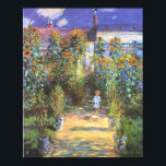 Garden of the Artist at Vetheuil - Claude Monet Poster<br><div class="desc">Show people your style and refinement with this reproduction of a fine art piece entitled "Garden of the Artist at Vetheuil" by Claude Monet. Painting of a garden with a child on a path. Painted circa 1910.</div>