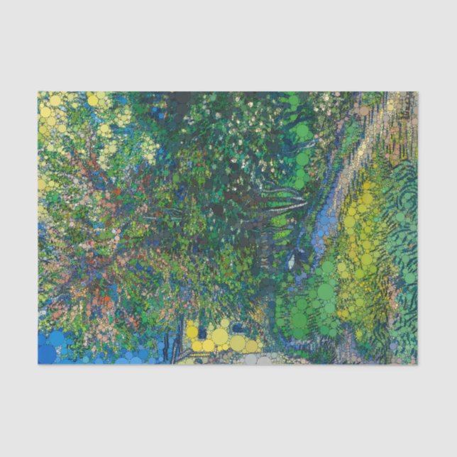 Garden of the Asylum at Saint-Remy After Van Gogh Tissue Paper (Front)