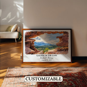 Garden of the Gods Colorado Poster, Watercolor Poster
