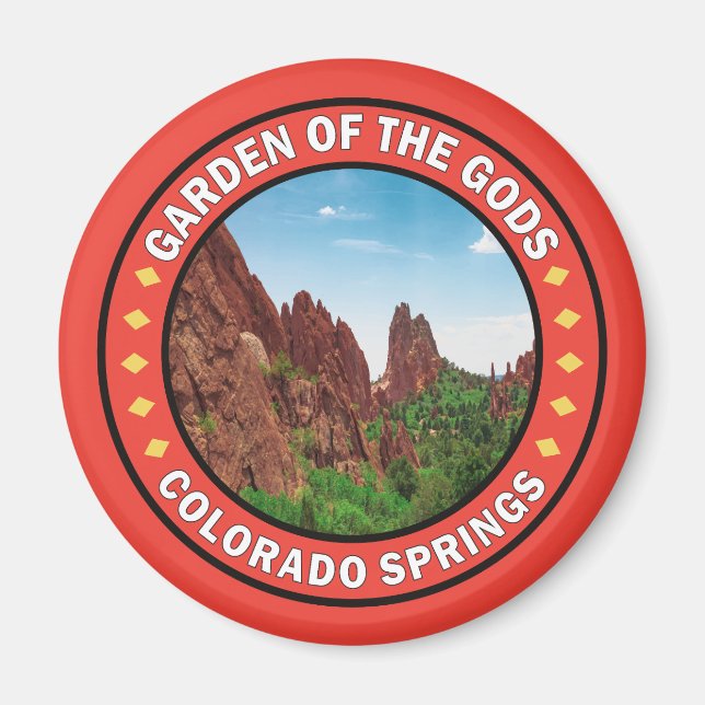 Garden of the Gods Colorado Springs Badge Magnet (Front)