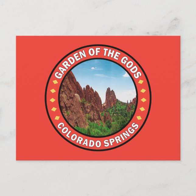 Garden of the Gods Colorado Springs Badge Postcard (Front)