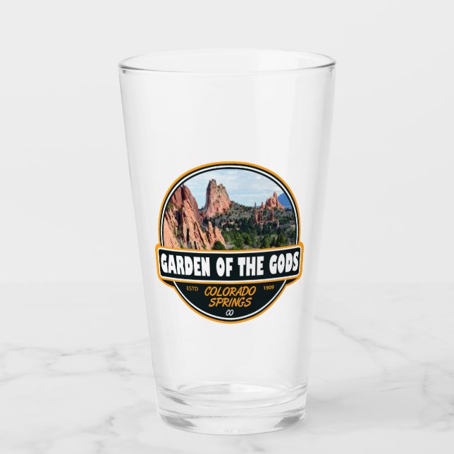 Garden of the Gods Colorado Springs Travel Emblem Glass (Front)