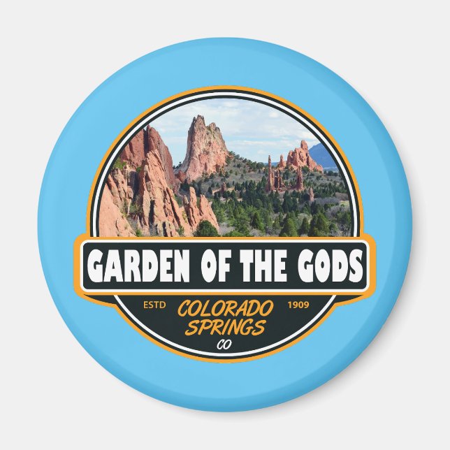 Garden of the Gods Colorado Springs Travel Emblem Magnet (Front)