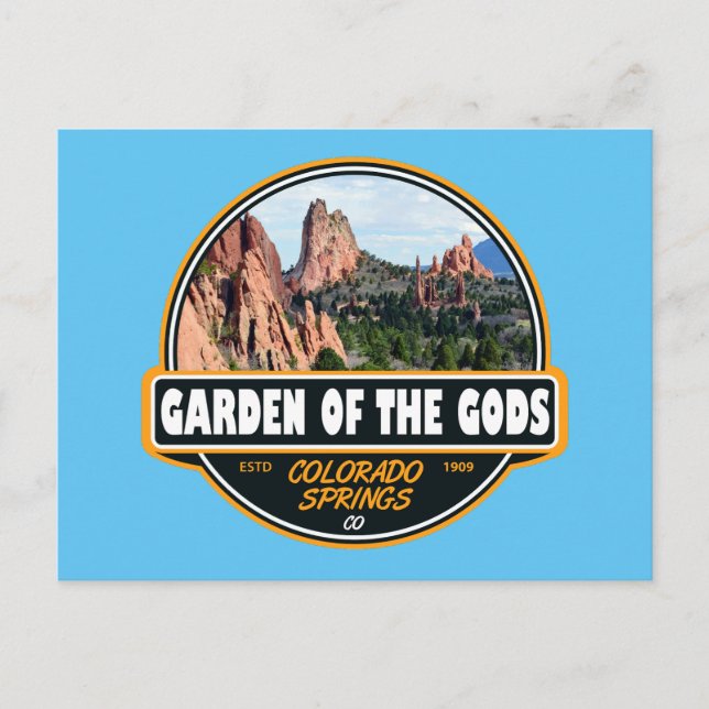 Garden of the Gods Colorado Springs Travel Emblem Postcard (Front)