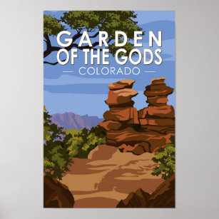 Garden of the Gods Colorado Vintage  Poster
